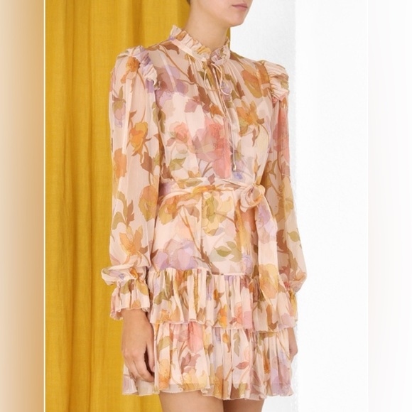 Zimmermann Tempo Tiered Frill Silk Mini Dress